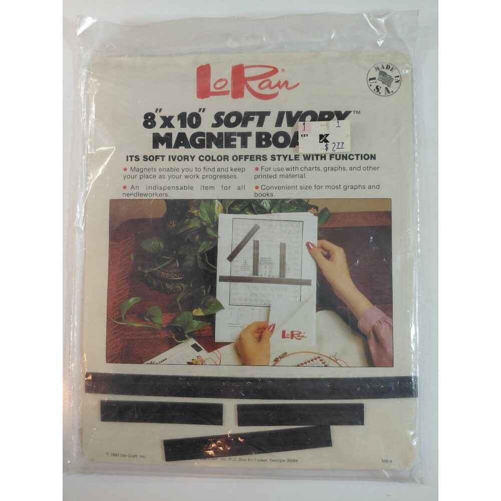 LoRan 8"x10" Soft Ivory Magnet Board for Needlework Cross Stitch Charts MB-8